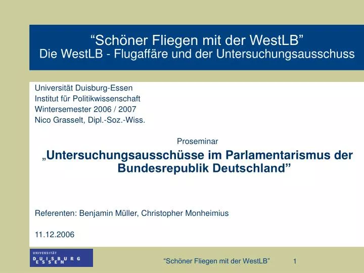 sch ner fliegen mit der westlb die westlb flugaff re und der untersuchungsausschuss