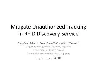 Mitigate Unauthorized Tracking in RFID Discovery Service