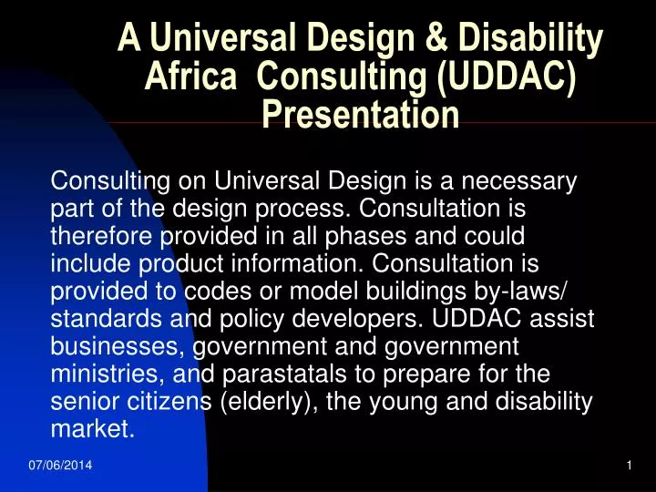 a universal design disability africa consulting uddac presentation