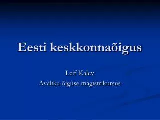 Eesti keskkonnaõigus