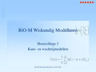 BiO-M Wiskundig Modelleren