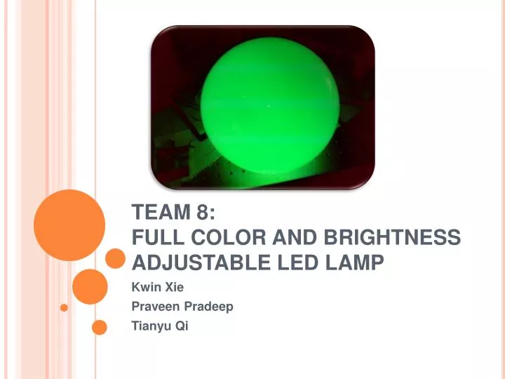 team 8 full color and brightness adjustable led lamp