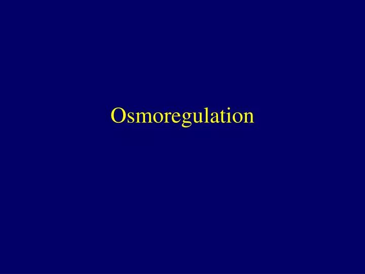 osmoregulation