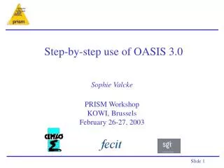 Step-by-step use of OASIS 3.0