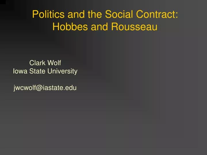 politics and the social contract hobbes and rousseau