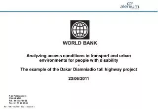 Analyzing access conditions in transport and urban environments for people with disability - The example of the Dakar