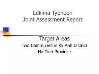 Lekima Typhoon Joint Assessment Report