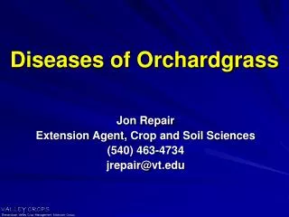 Diseases of Orchardgrass