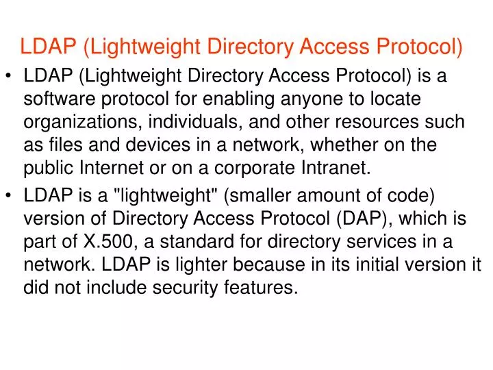 ldap lightweight directory access protocol