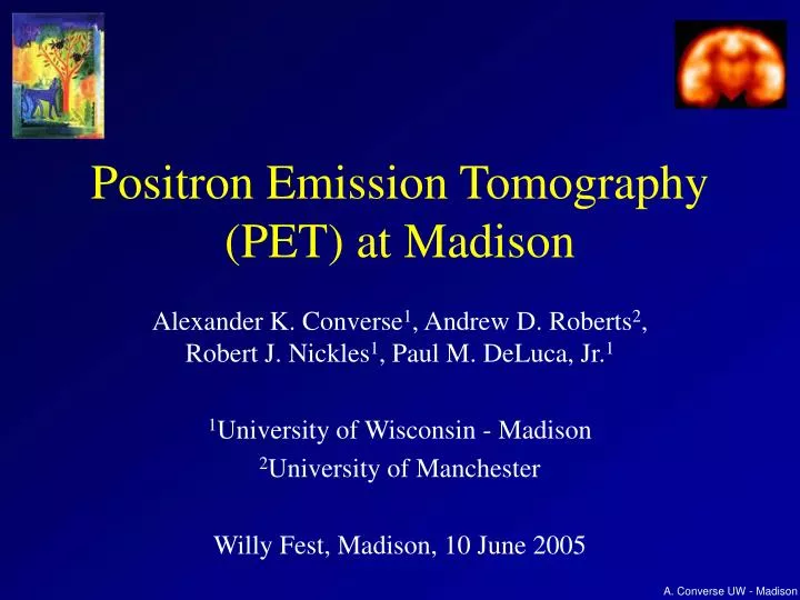 positron emission tomography pet at madison