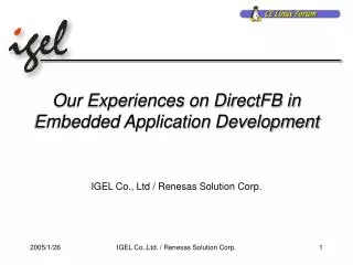 Our Experiences on DirectFB in Embedded Application Development