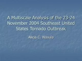 A Multiscale Analysis of the 23-24 November 2004 Southeast United States Tornado Outbreak