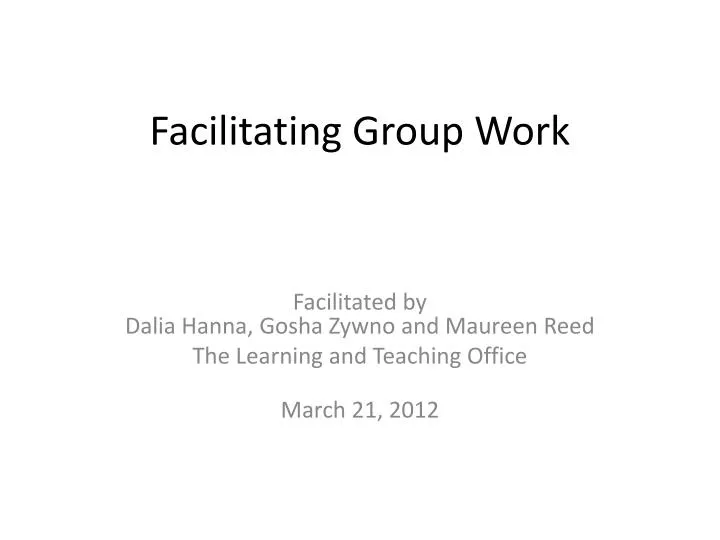 facilitating group work