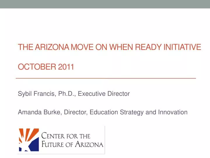the arizona move on when ready initiative october 2011