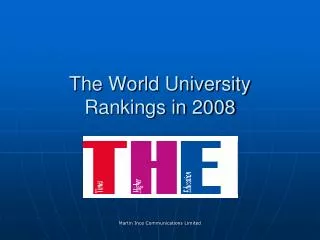 The World University Rankings in 2008