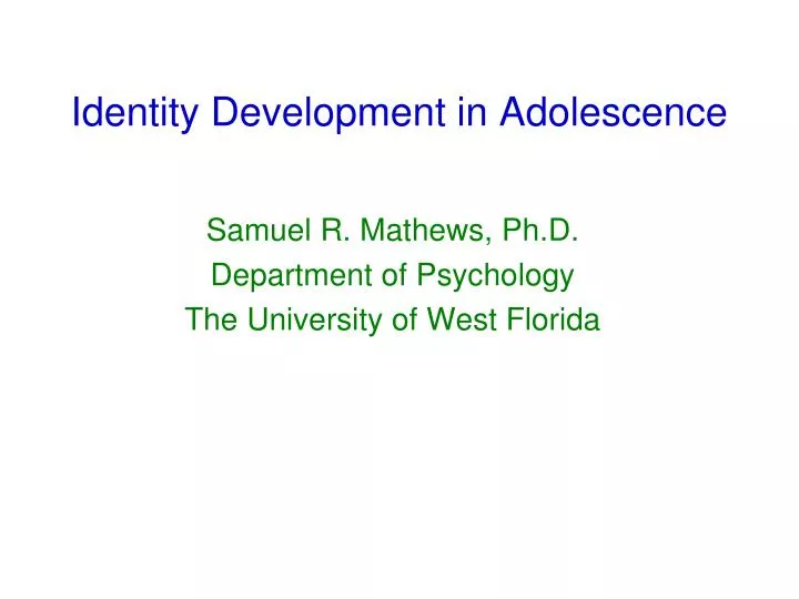 identity development in adolescence
