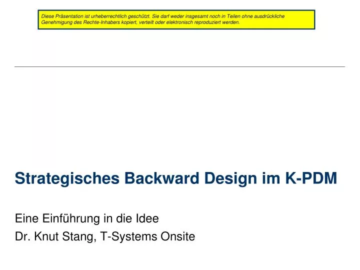 strategisches backward design im k pdm