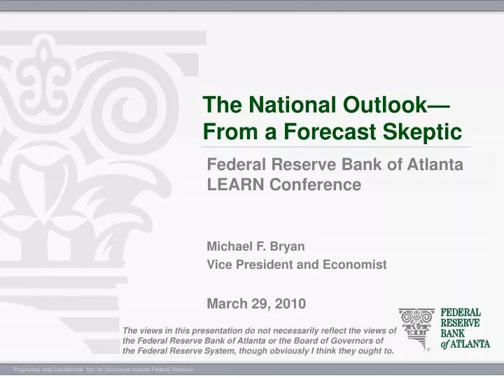 the national outlook from a forecast skeptic