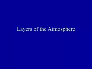 layers of the atmosphere