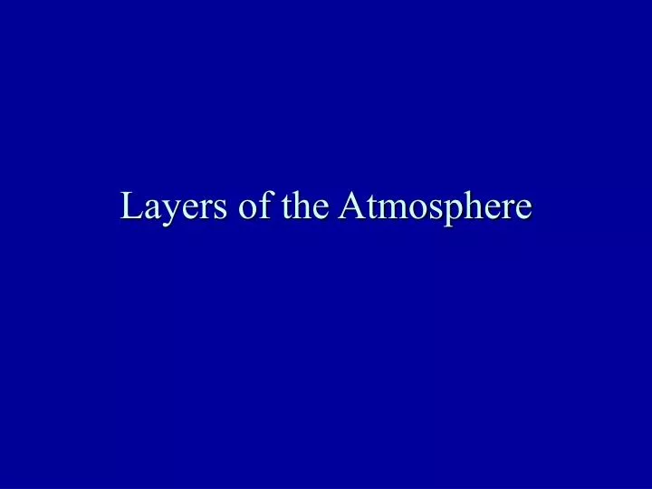 layers of the atmosphere