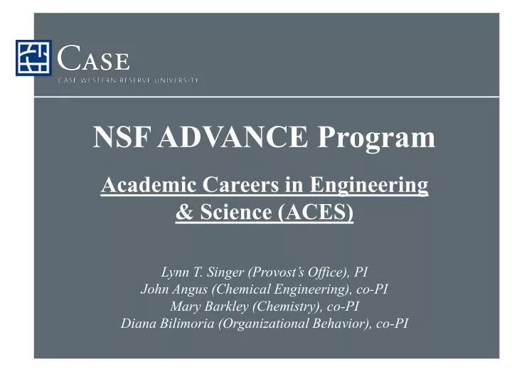 nsf advance program academic careers in engineering science aces