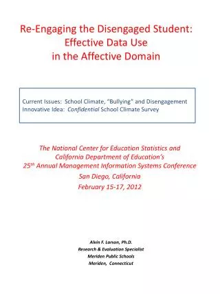 Re-Engaging the Disengaged Student: Effective Data Use in the Affective Domain