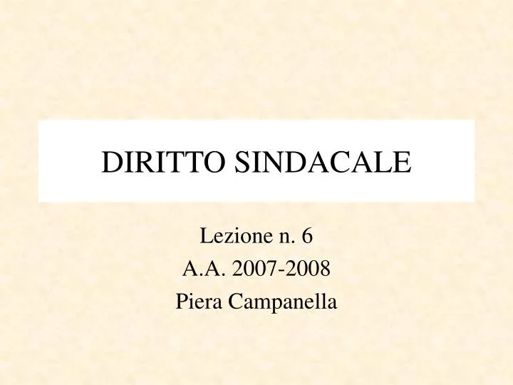 diritto sindacale