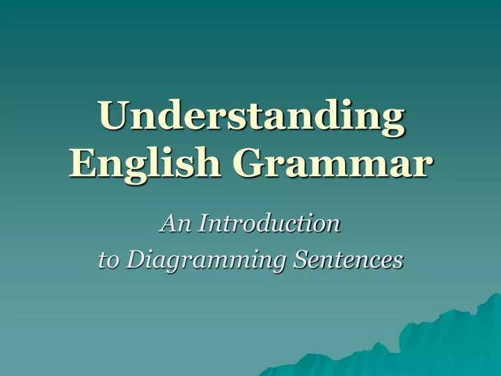 understanding english grammar