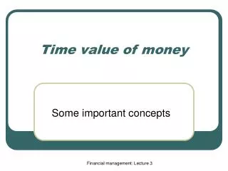 Time value of money