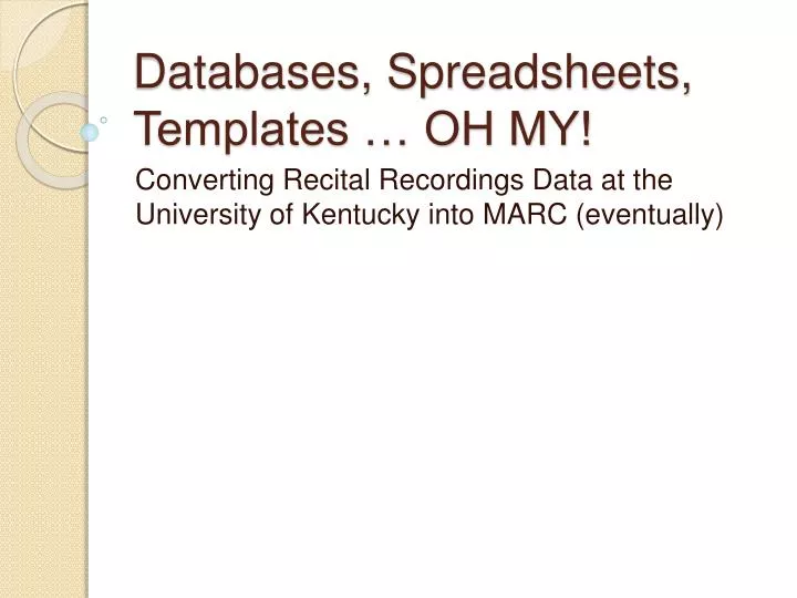 databases spreadsheets templates oh my
