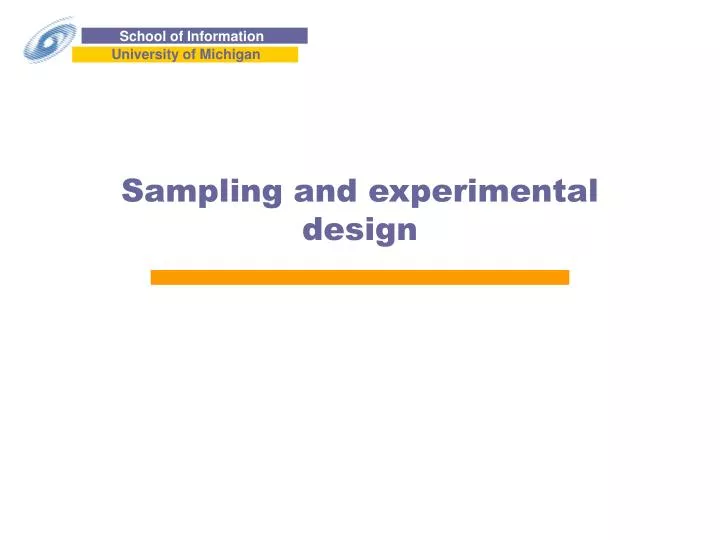 sampling and experimental design