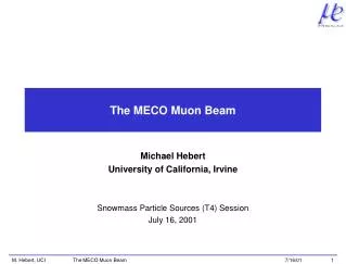 The MECO Muon Beam