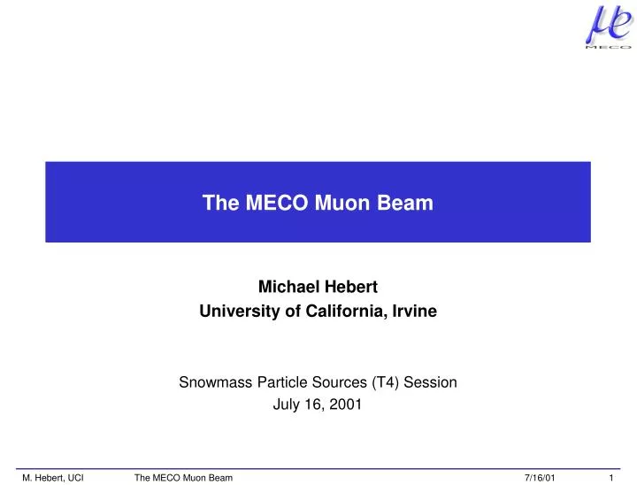 the meco muon beam