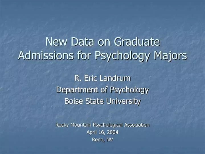 new data on graduate admissions for psychology majors
