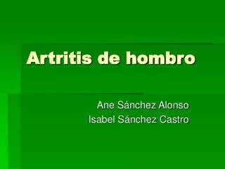 artritis de hombro