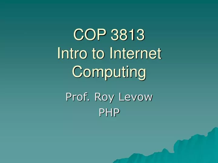 cop 3813 intro to internet computing