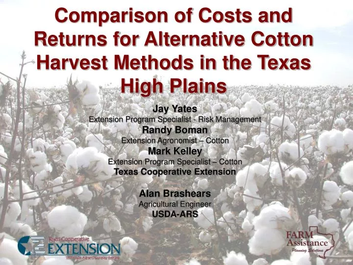 comparison of costs and returns for alternative cotton harvest methods in the texas high plains
