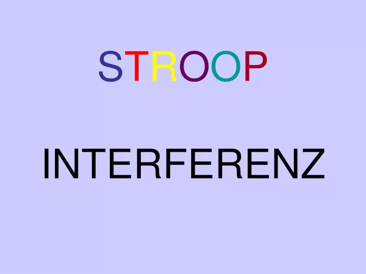 s t r o o p interferenz
