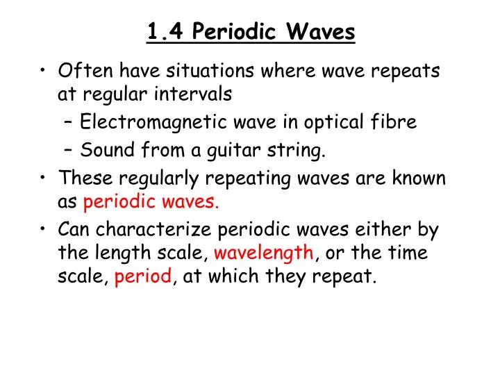 1 4 periodic waves