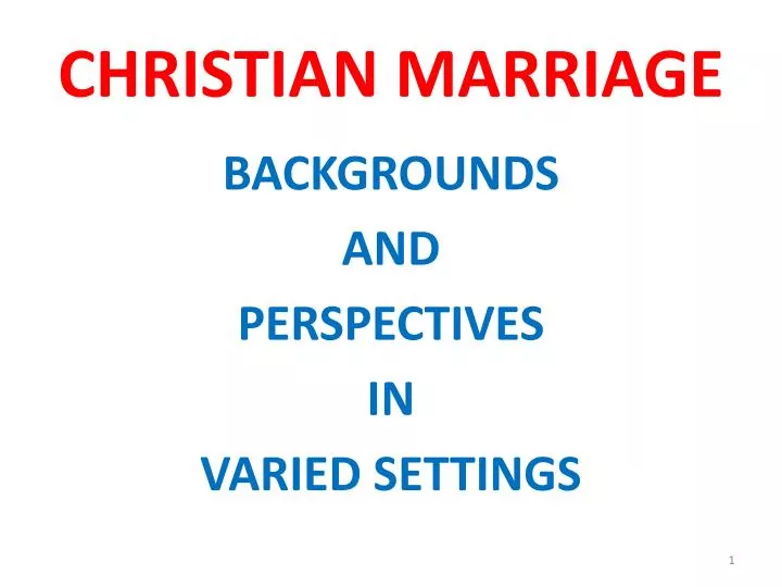 christian marriage