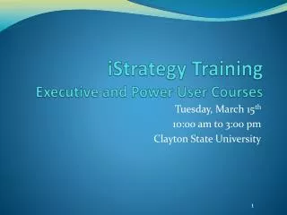 iStrategy Training Executive and Power User Courses