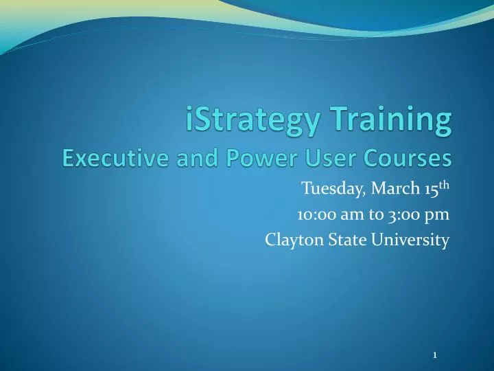 istrategy training executive and power user courses