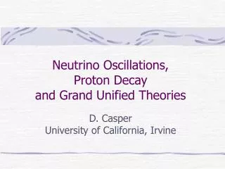 Neutrino Oscillations, Proton Decay and Grand Unified Theories