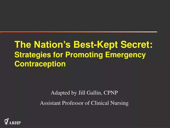 the nation s best kept secret strategies for promoting emergency contraception