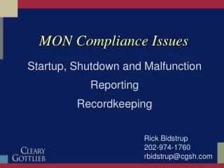 MON Compliance Issues