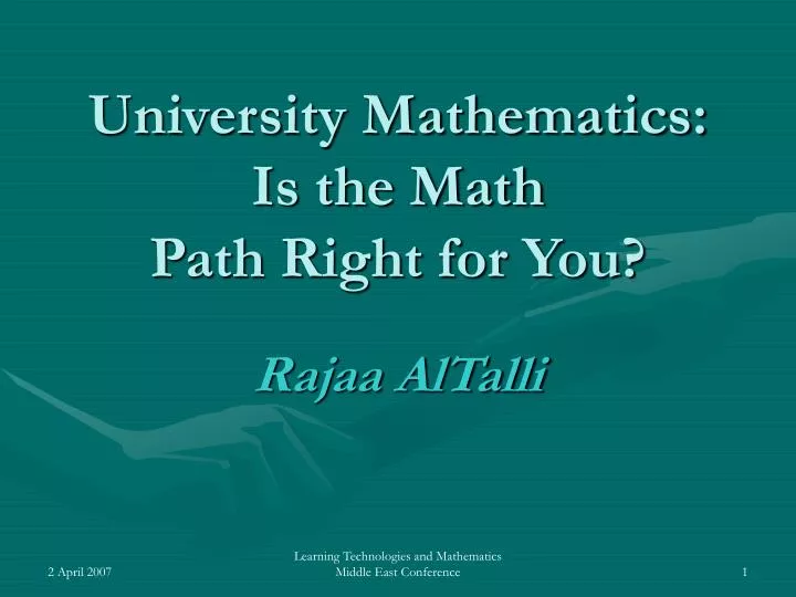 university mathematics is the math path right for you