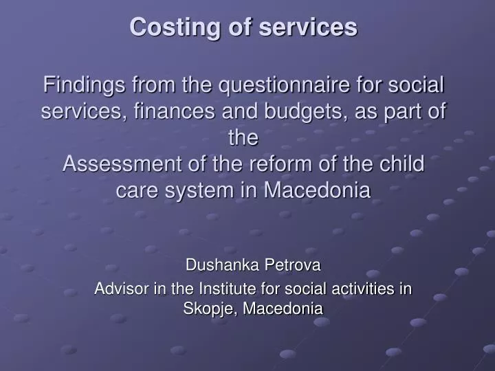 dushanka petrova advisor in the institute for social activities in skopje macedonia