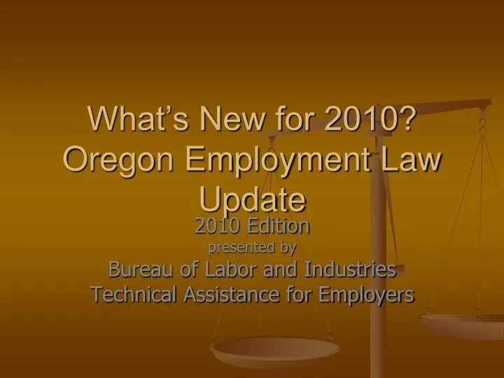 what s new for 2010 oregon employment law update