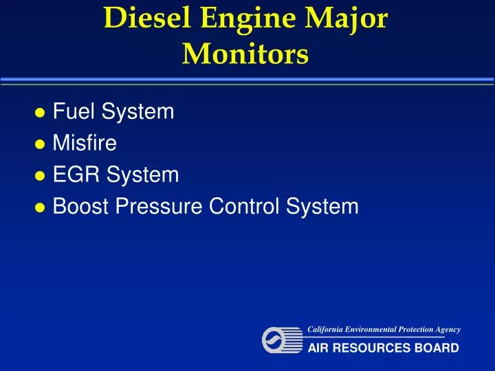 diesel engine major monitors