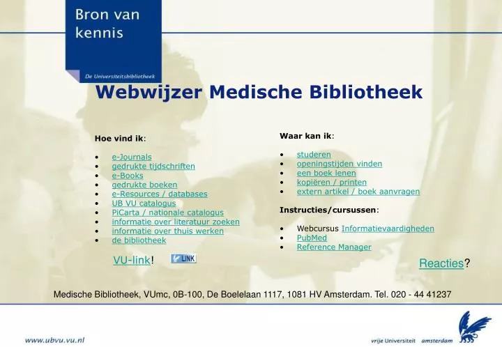webwijzer medische bibliotheek